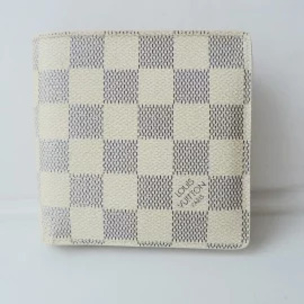 LOUIS VUITTON Portefeuille Marco Bi fold Wallet Azur White